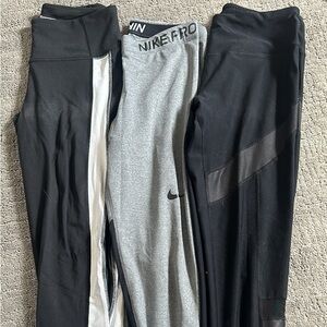 Three pair full length, leggings, size medium